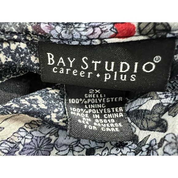 Bay Studio Career Blouse Plus Size 2X Sheer Boho V Neck Floral Lace Tunic Top - Picture 7 of 10